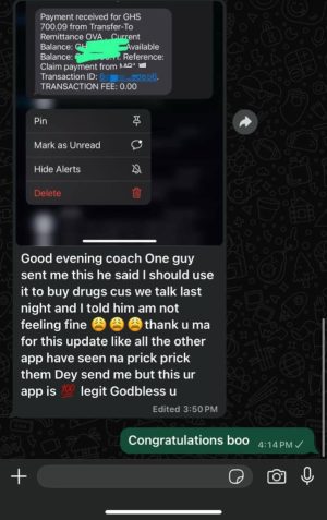 Hope a 22-year-old student who joined because she needed pocket money. In her first week, she made 700 GHS just chatting casually after classes