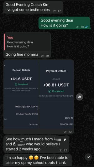 Divine started chatting with lonely foreigners on the second week of October, and this is how much she withdrew by month end.